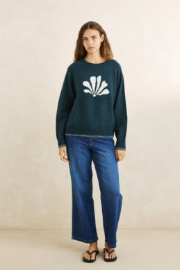 Rhythm Womens Bayside Crew Neck Knit Sweater