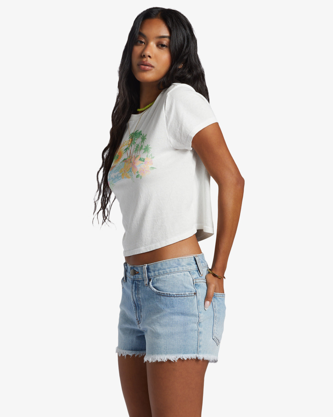 Billabong Women's Drift Away Frayed Denim Shorts