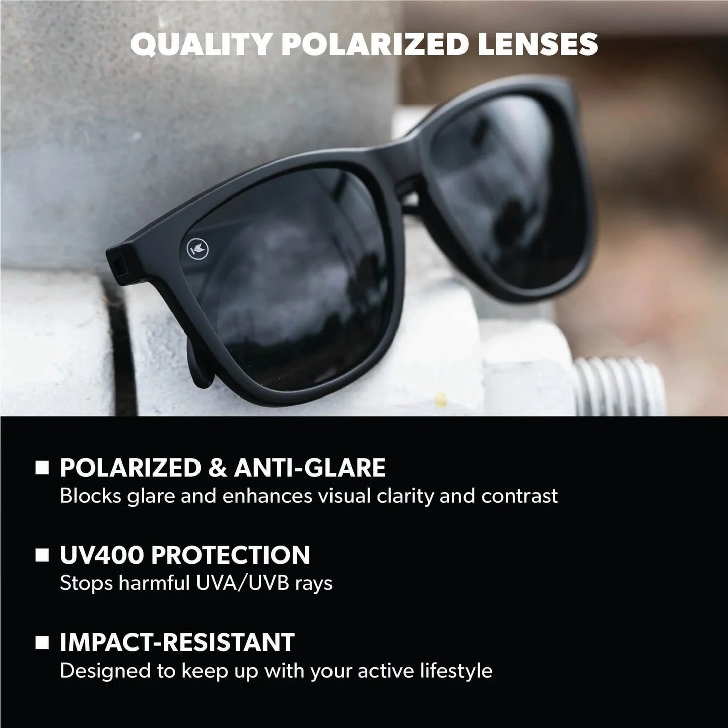 Knockaround Classics Sunglasses Black on Black / Smoke Lens
