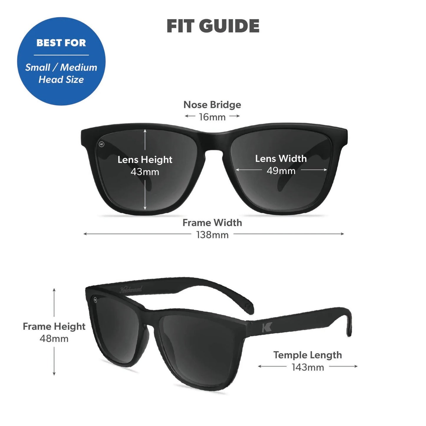 Knockaround Classics Sunglasses Black on Black / Smoke Lens