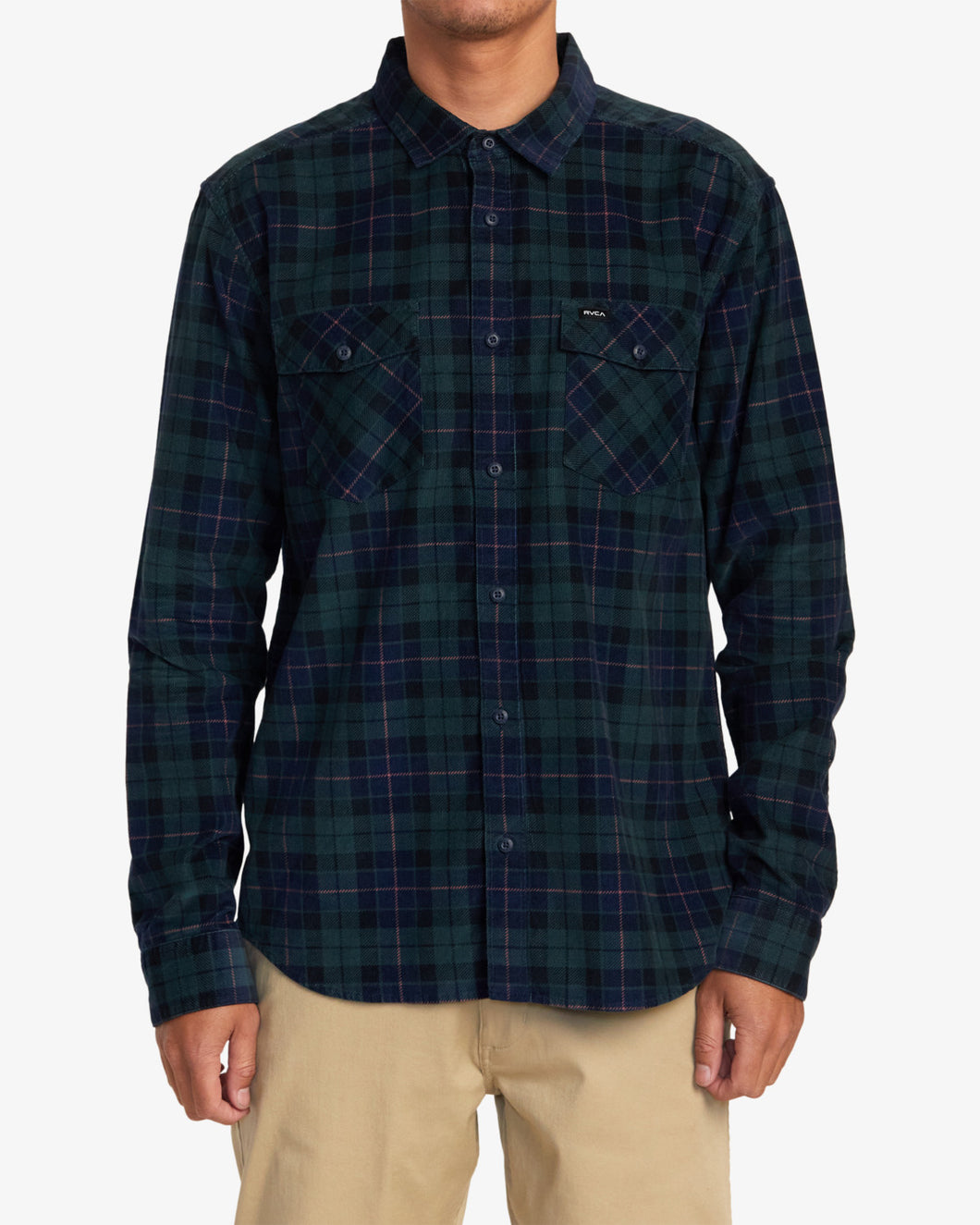 RVCA Men's Blues Walk Cord Flannel Shirt