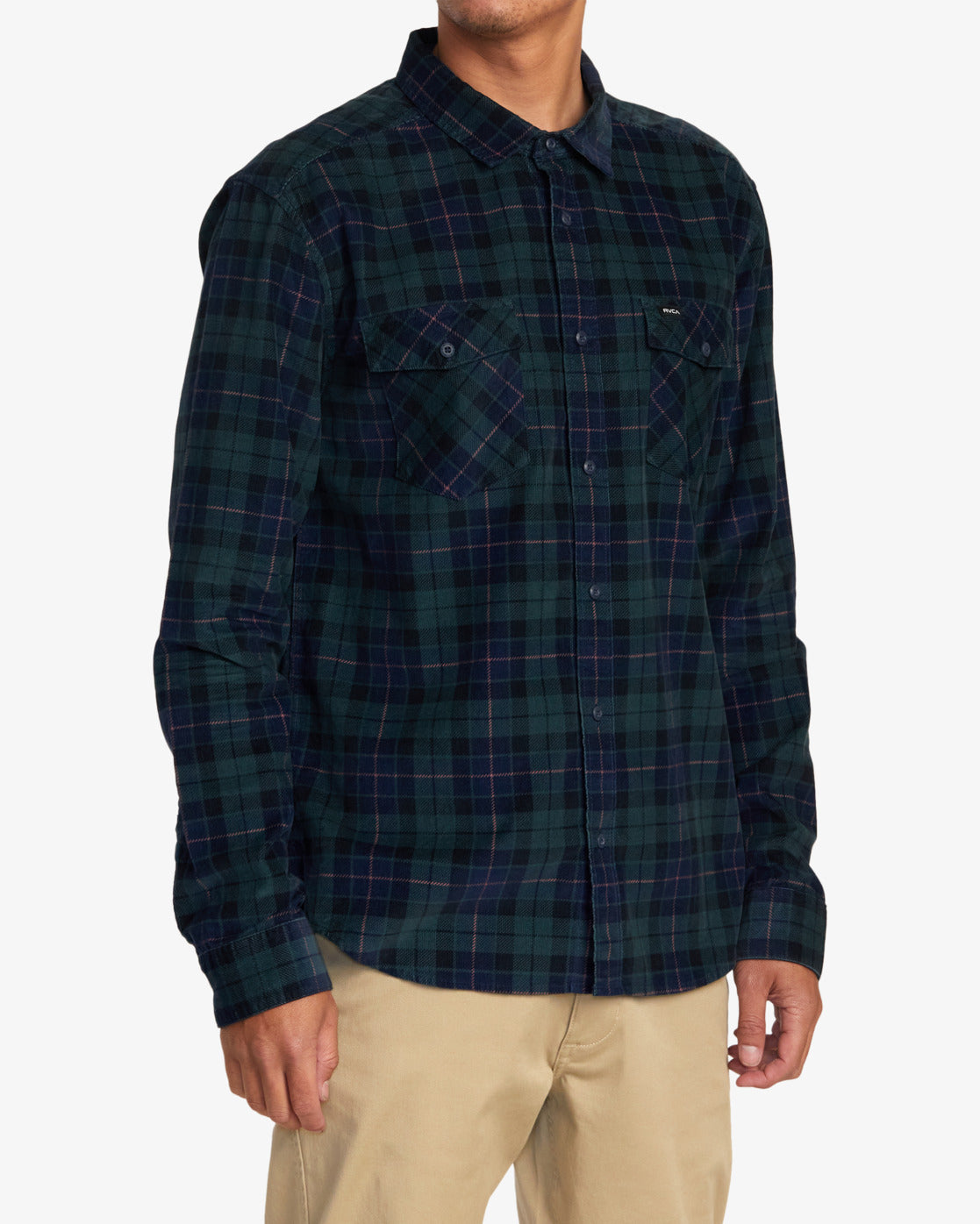 RVCA Men's Blues Walk Cord Flannel Shirt