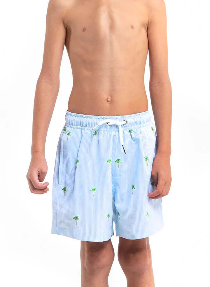 Bermies Boys Palm Classic Swim Trunks w/Compression Liner