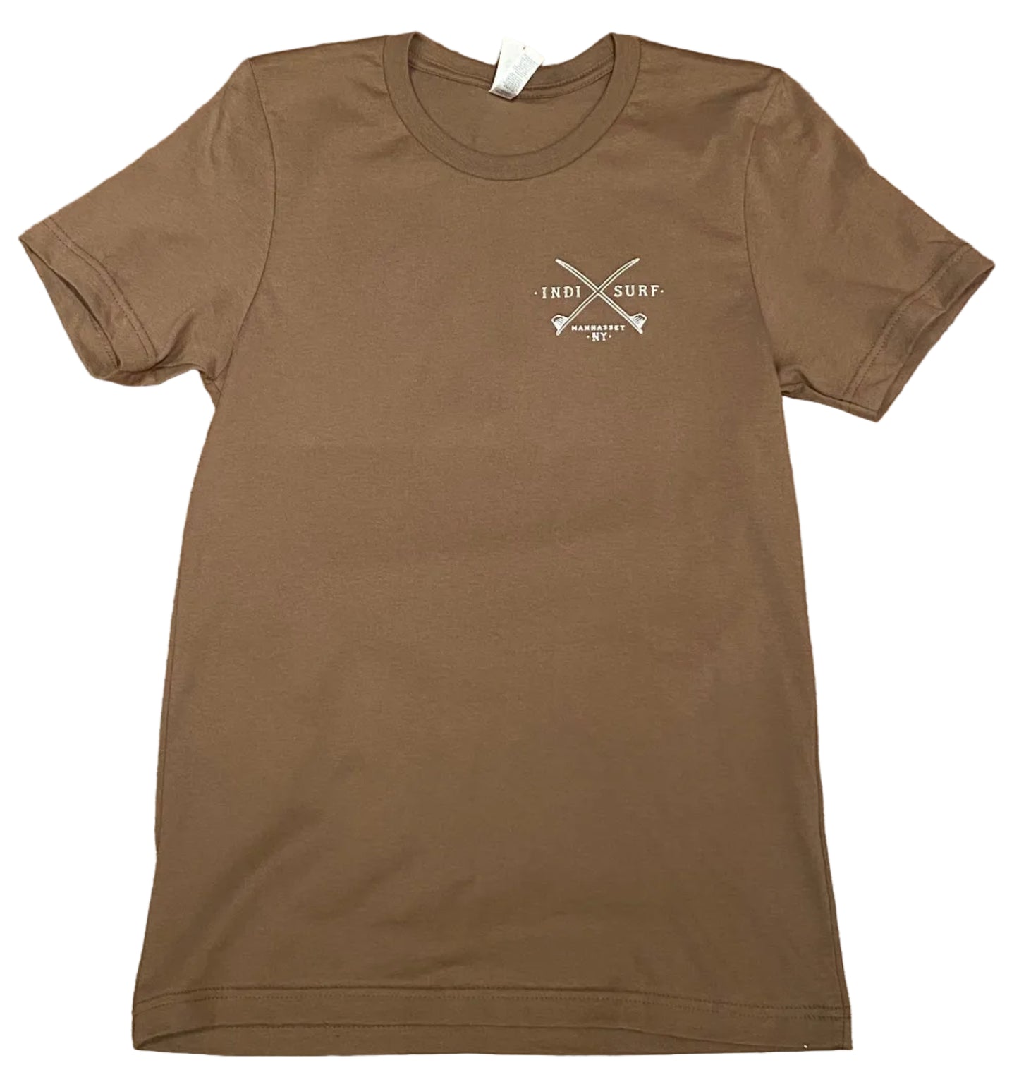 Indi Surf Men's Short Sleeve T-Shirt Vintage Brown/White Logo