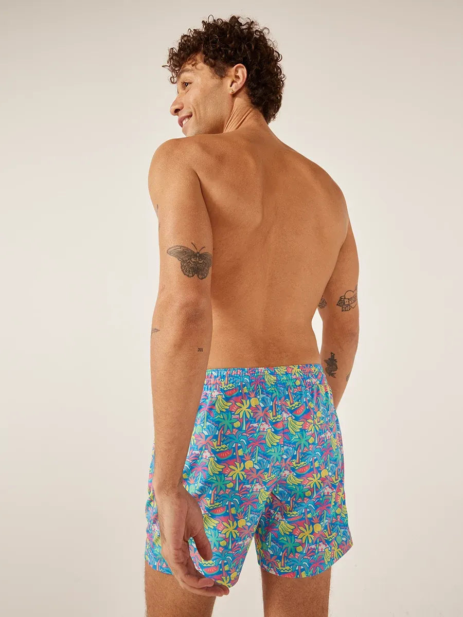 Chubbies Mens The Tropical Bunches 5.5" Swim Trunks with Compression Liner