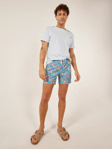 Chubbies Herren-Badehose „The Tropical Bunches“ mit Kompressionsfutter, 14 cm