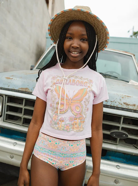 T-shirt Billabong pour filles avec motif papillon