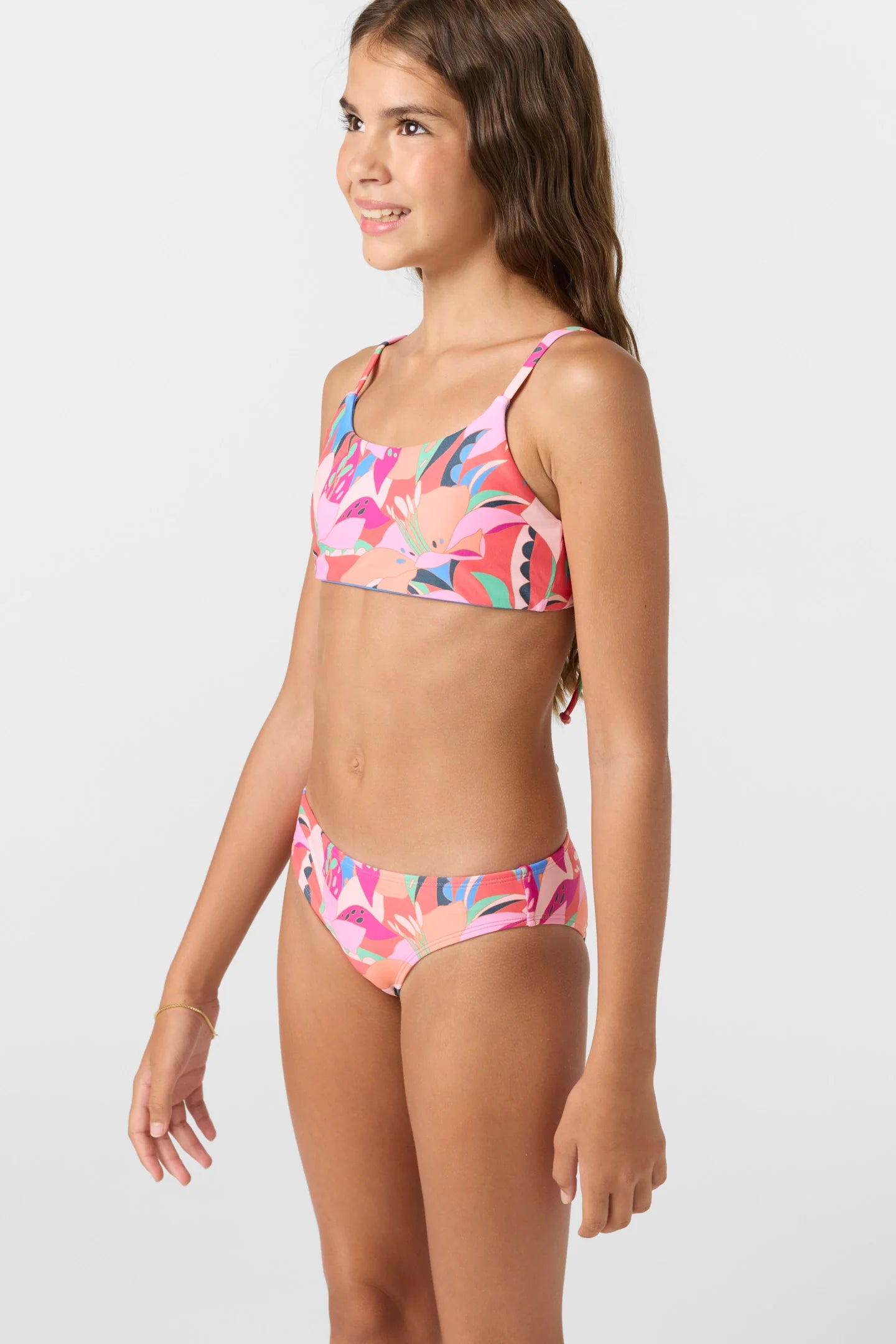 O'Neill Girls Cabana Floral Revo Tie Back Bralette 2 Piece Set