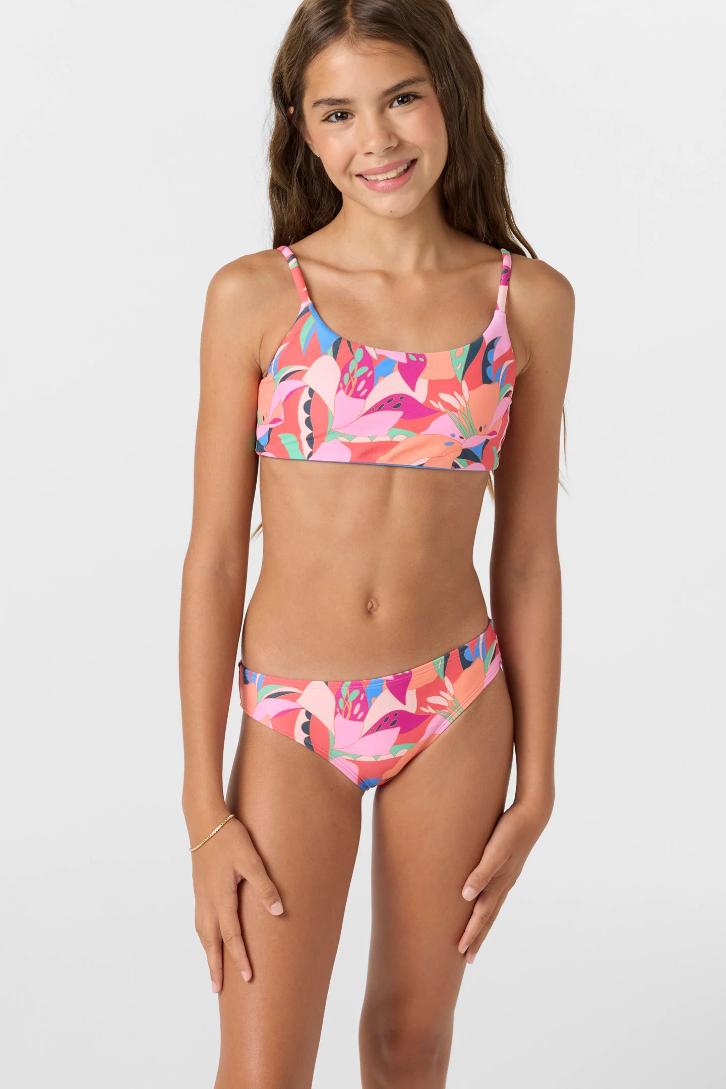 O'Neill Girls Cabana Floral Revo Tie Back Bralette 2 Piece Set