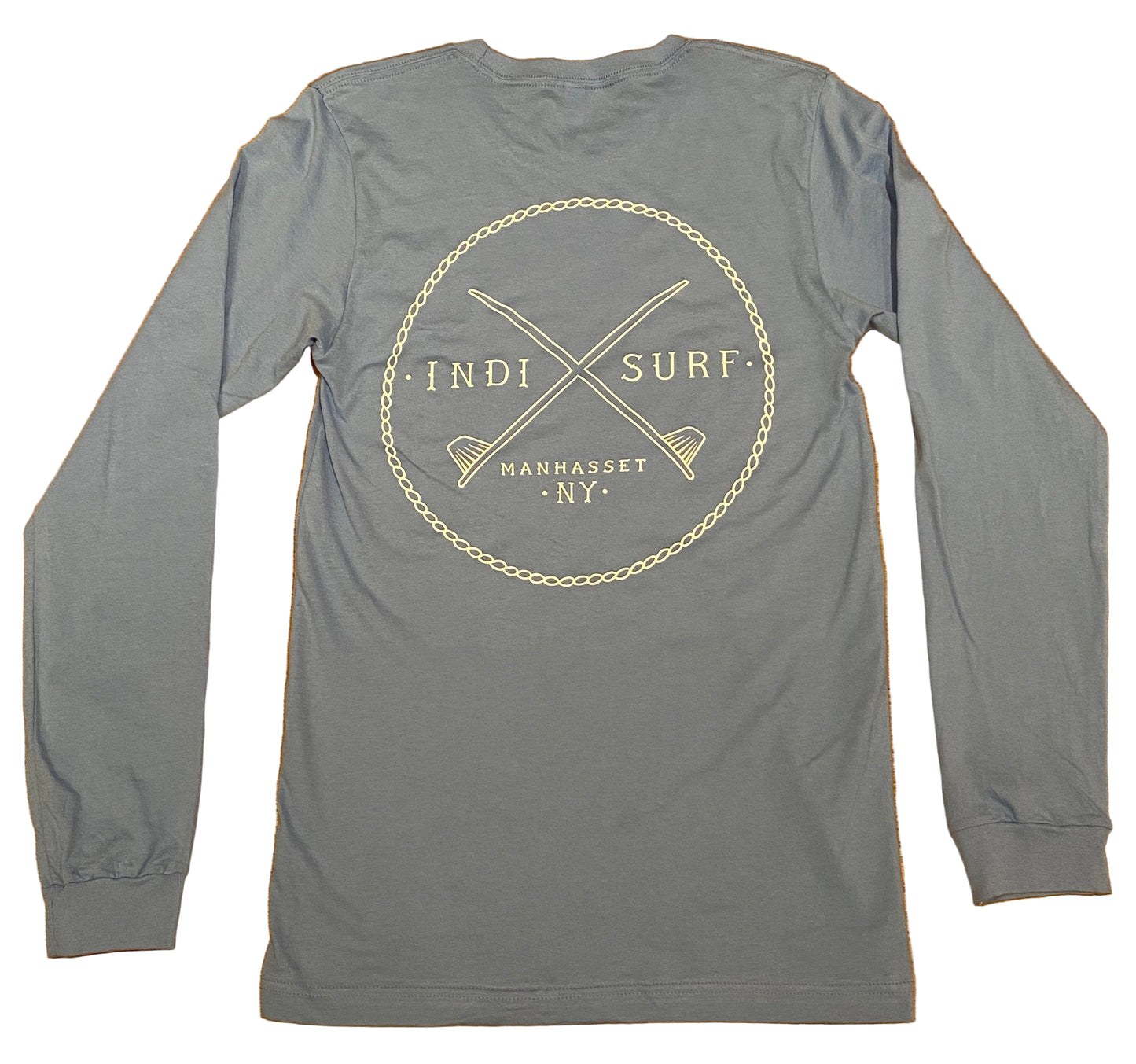 Indi Surf Mens Long Sleeve T-Shirt Carolina Blue/White Logo