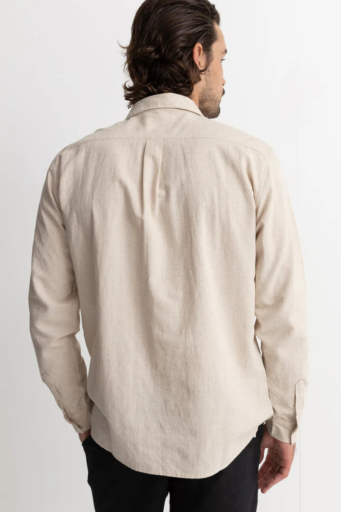 Rhythm Mens Classic Linen Long Sleeve Shirt