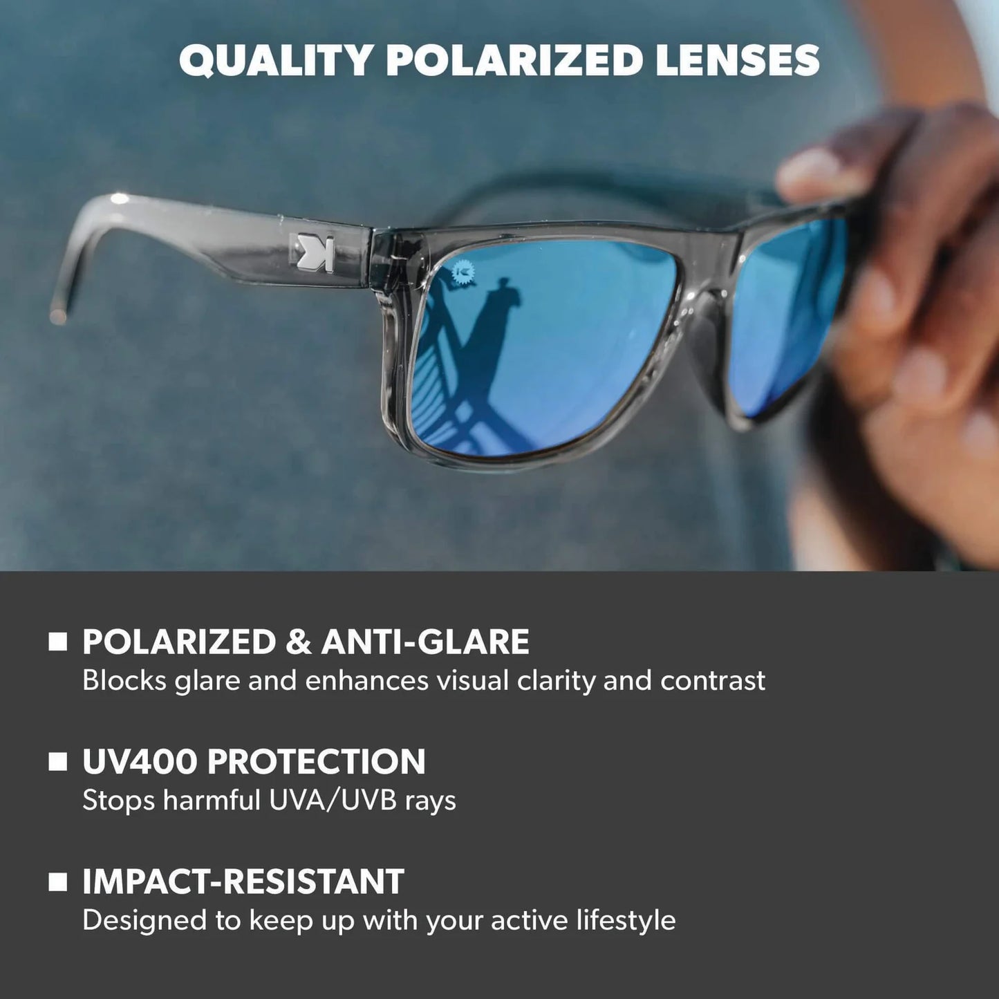 Knockaround Torrey Pines Sport Sunglasses Clear Grey / Aqua
