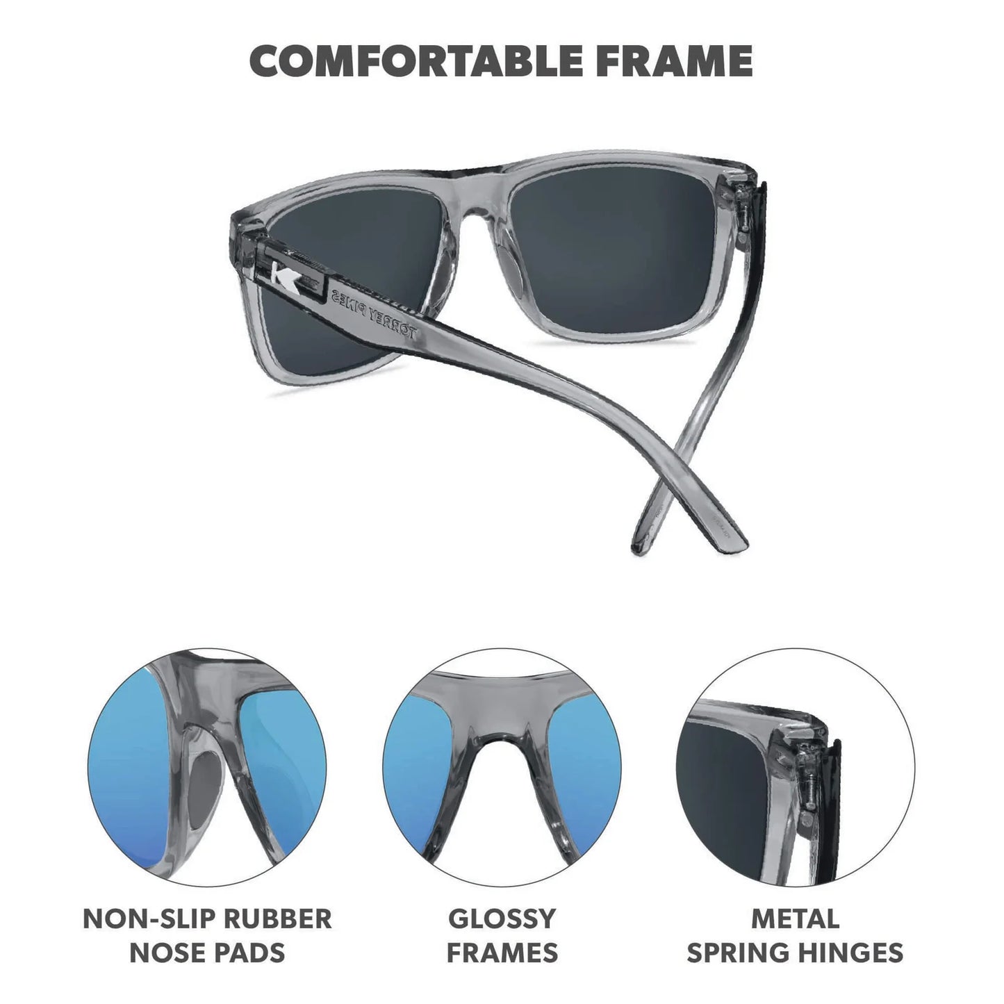 Knockaround Torrey Pines Sport Sunglasses Clear Grey / Aqua