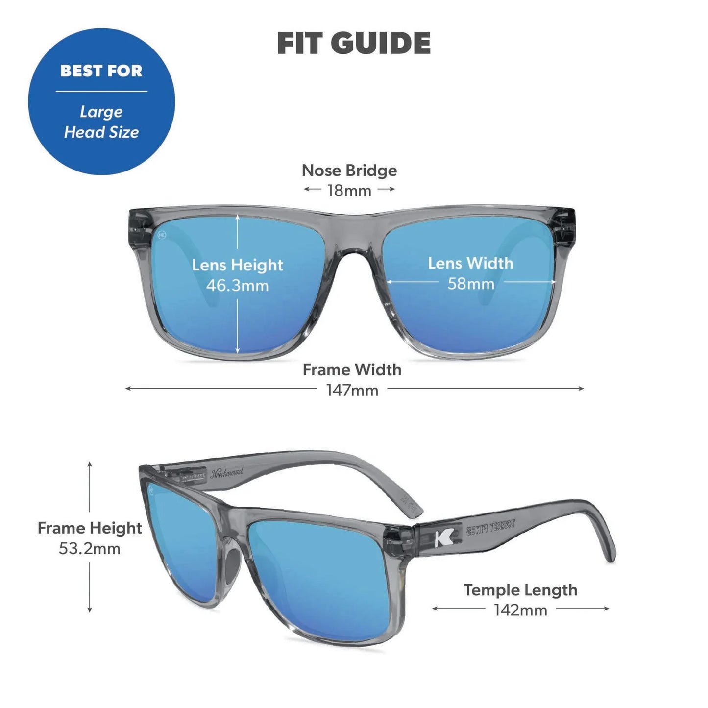 Knockaround Torrey Pines Sport Sunglasses Clear Grey / Aqua