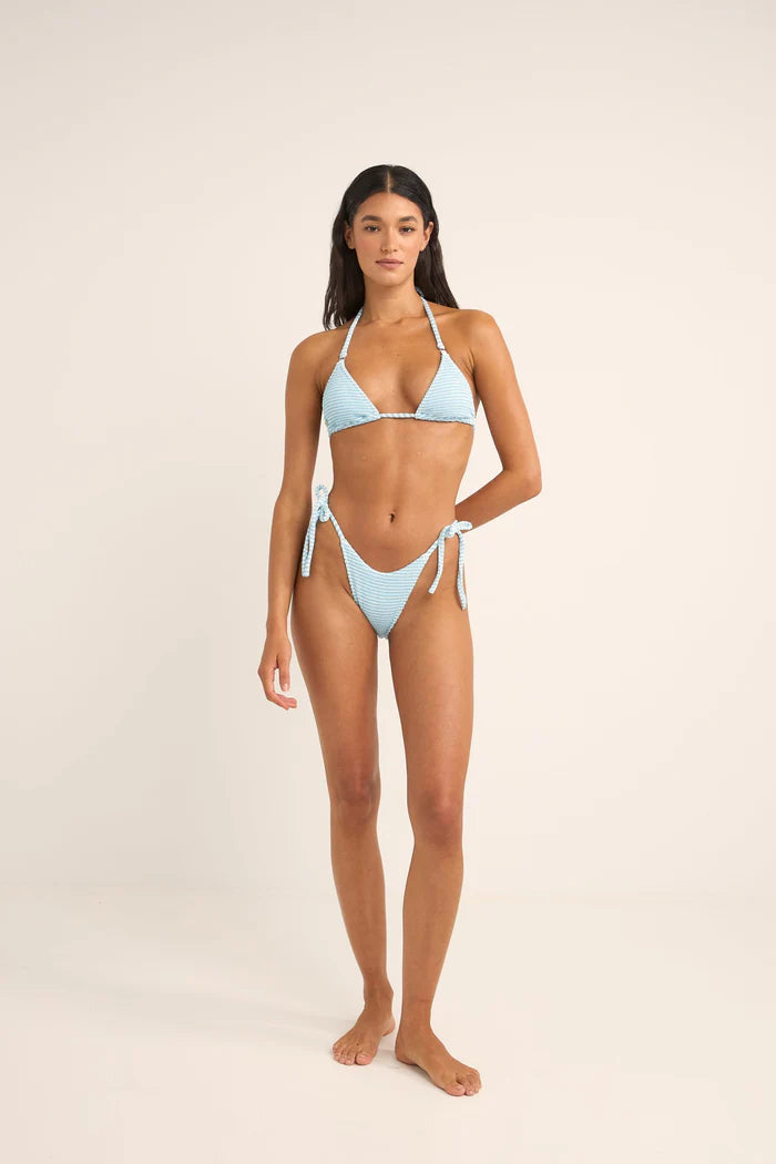 Rhythm Womens Cove Stripe Tie Side Hi Cut Bikini Bottom