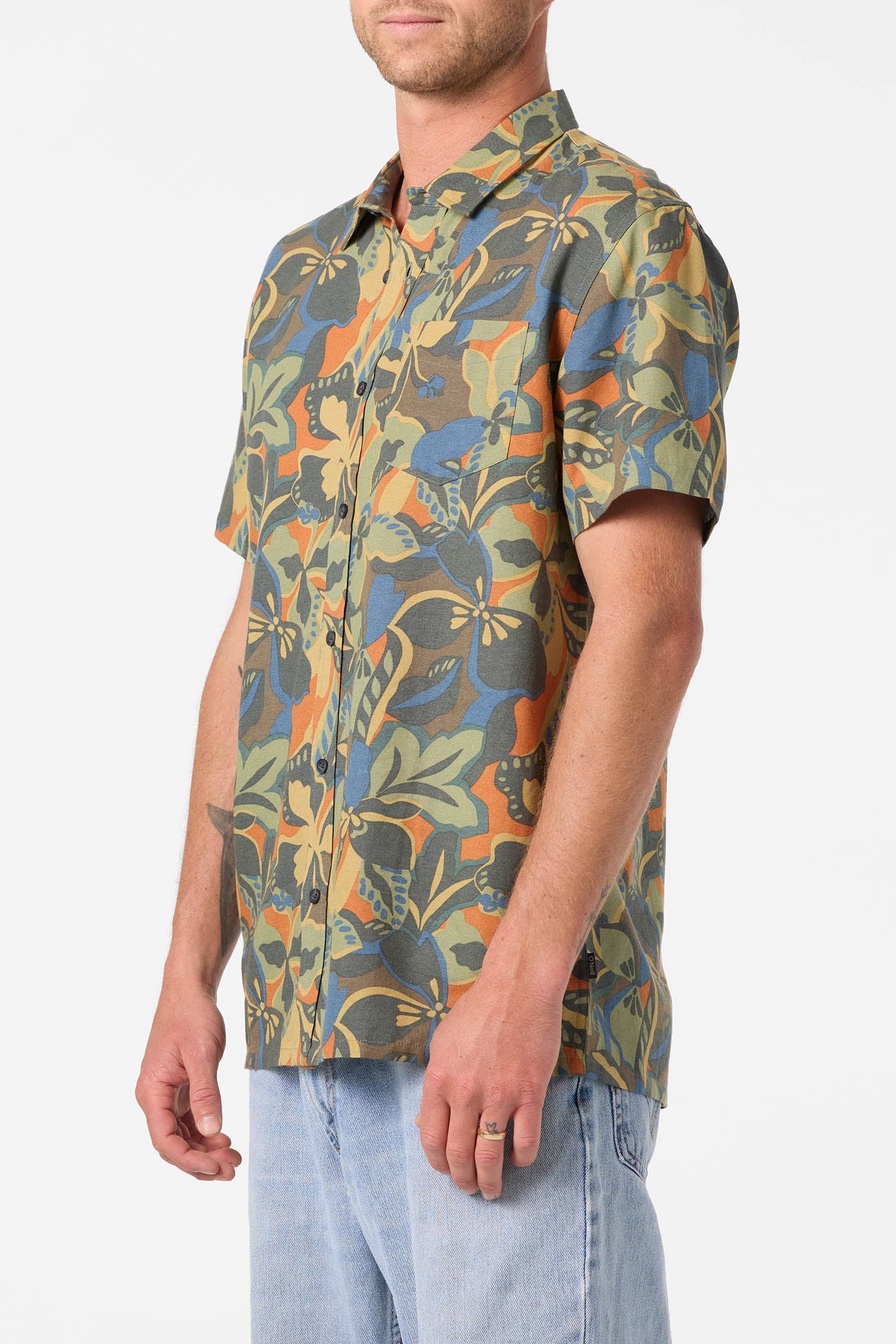 O'Neill Mens OG Print Standard Short Sleeve Woven Shirt