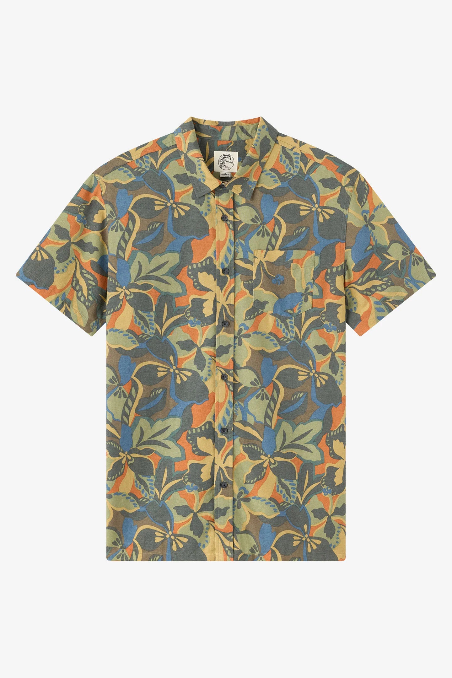 O'Neill Mens OG Print Standard Short Sleeve Woven Shirt