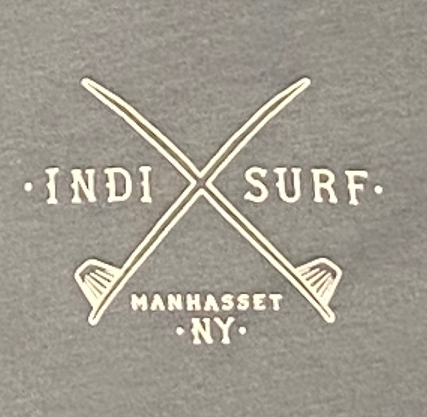 Indi Surf Men's Short Sleeve T-Shirt Denim/White Logo