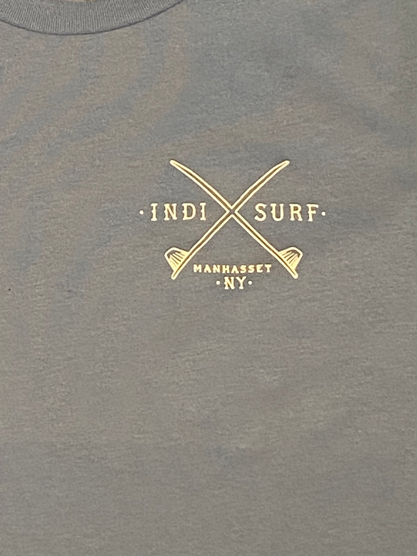 Indi Surf Men's Short Sleeve T-Shirt Carolina Blue/White Logo