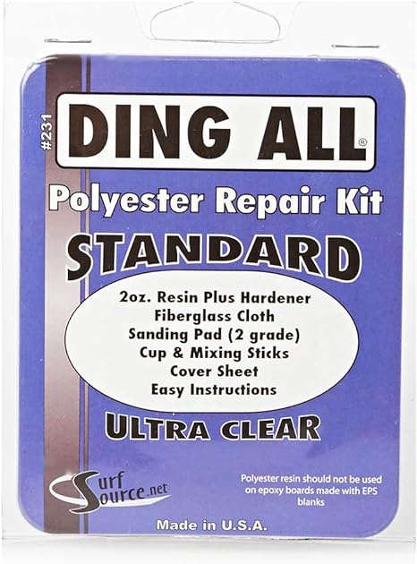 Ding All Standard Ultra Clear Polyester Repair Kit