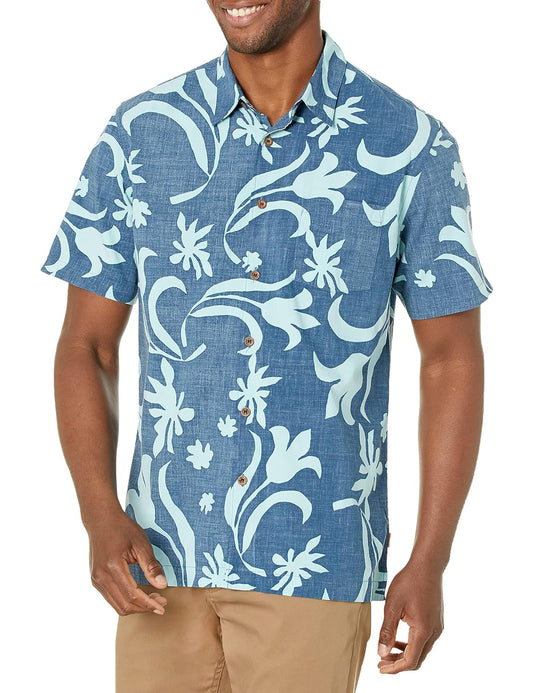 Quiksilver Waterman Mens Kalaupapa Hawaiian Shirt