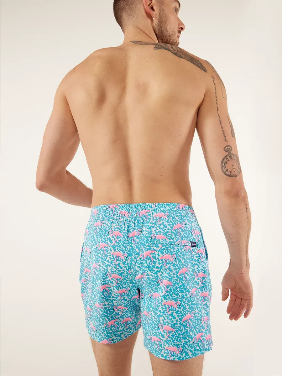 Chubbies The Domingos Are For Flamingos Classic Mesh Lined Swim Trunks