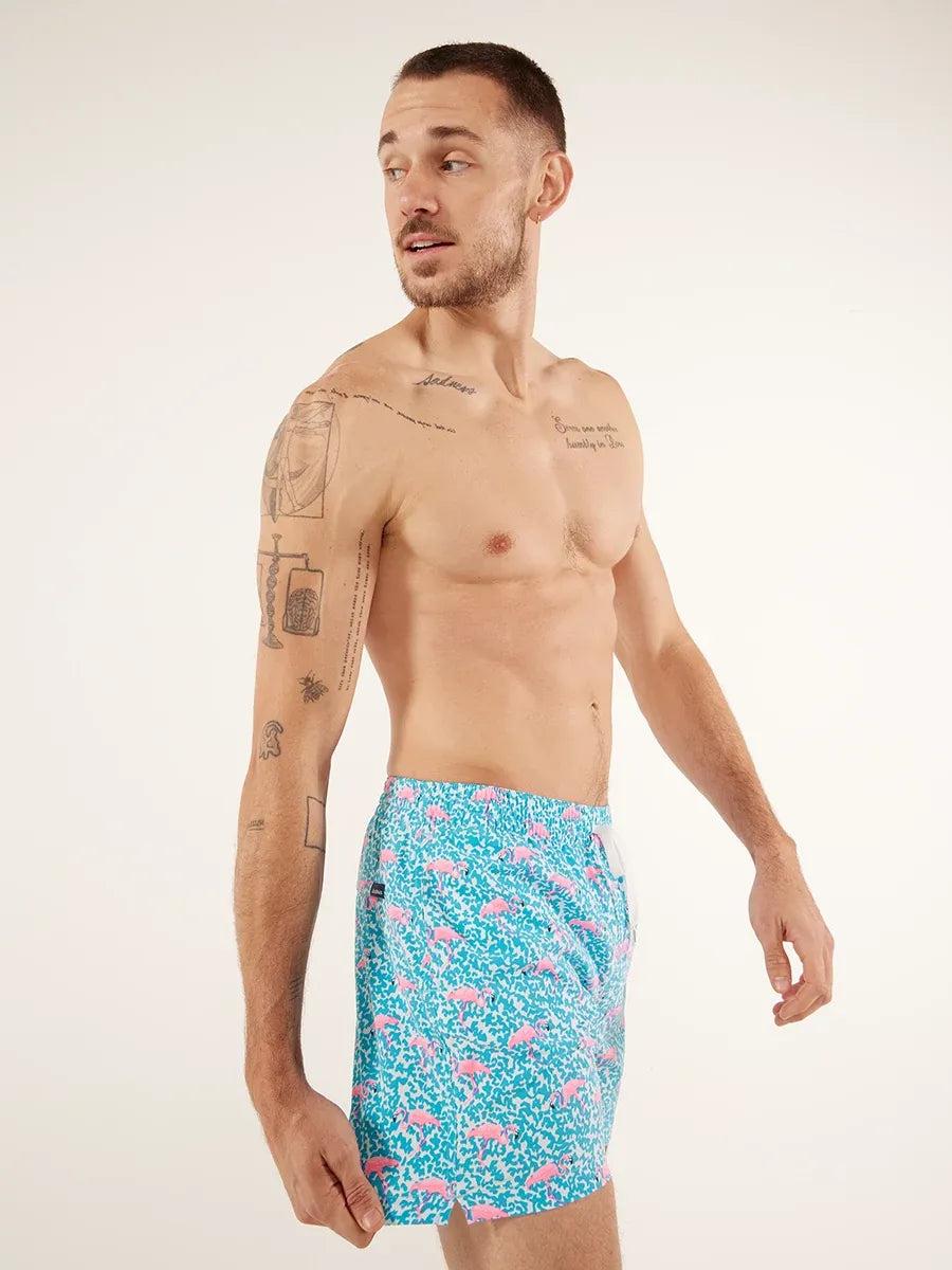 Chubbies The Domingos Are For Flamingos Classic Mesh Lined Swim Trunks