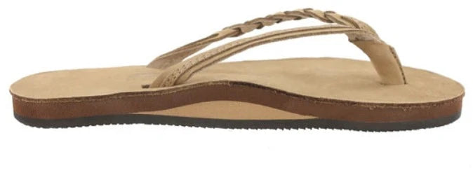 Rainbow Sandals Womens Flirty Braidy Single Layer Premier Braided Leather 1/2" Narrow Strap Sandals