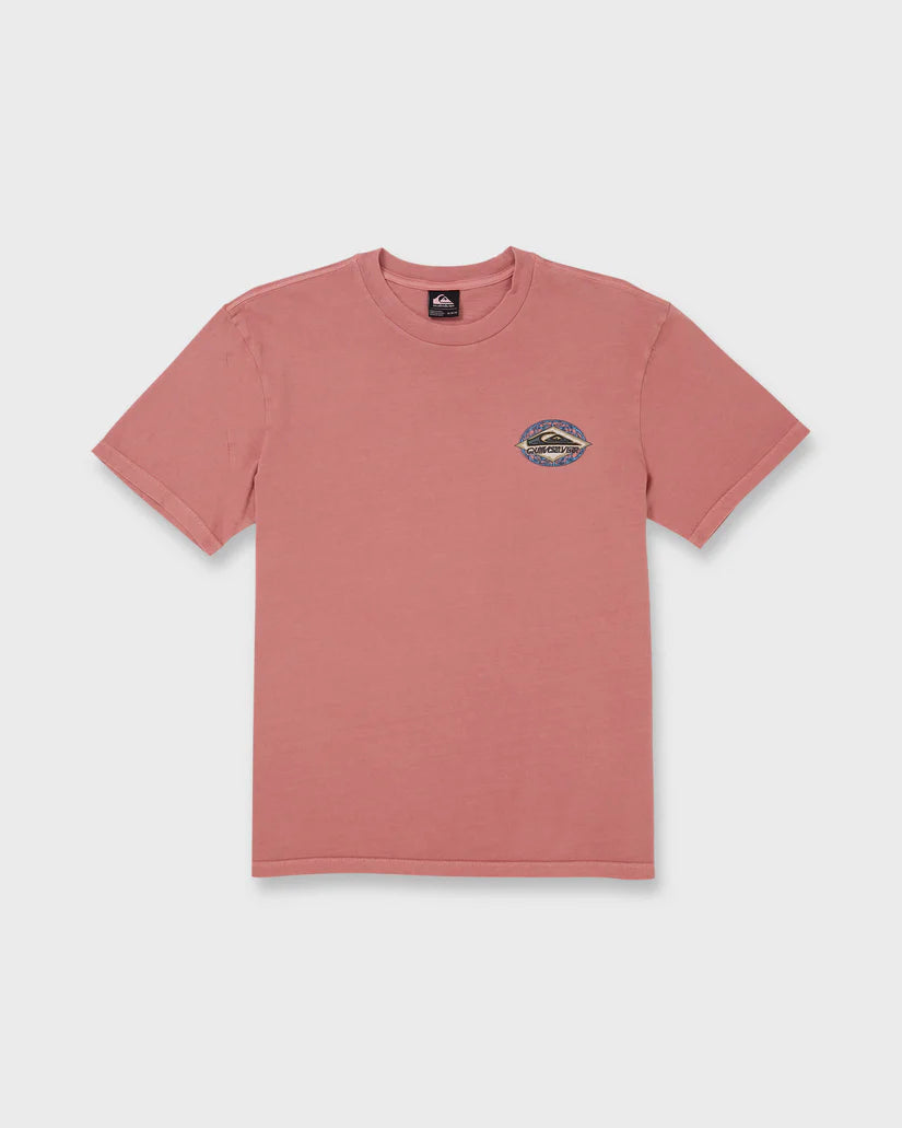 Quiksilver Mens Foil Stamp Pigment-Dyed Short Sleeve T-Shirt