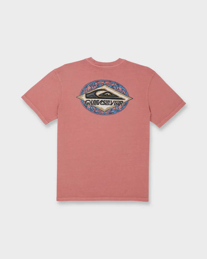 Quiksilver Mens Foil Stamp Pigment-Dyed Short Sleeve T-Shirt