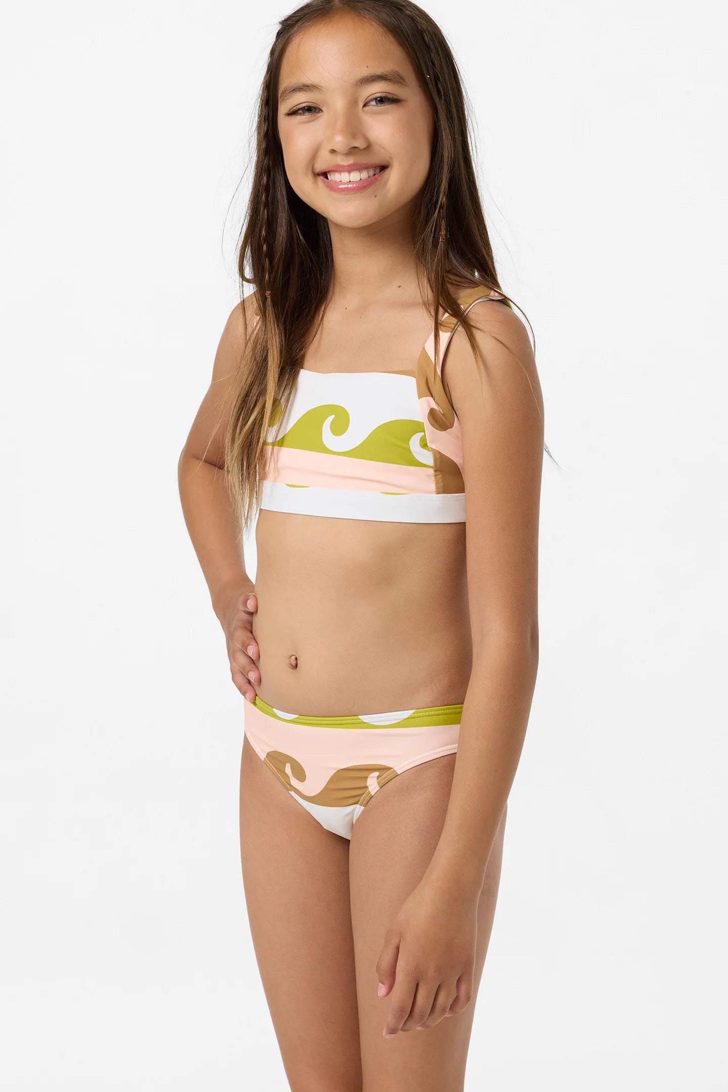 O'Neill Girls Lilly Wave Geo Square Neck 2 Piece Bikini Set
