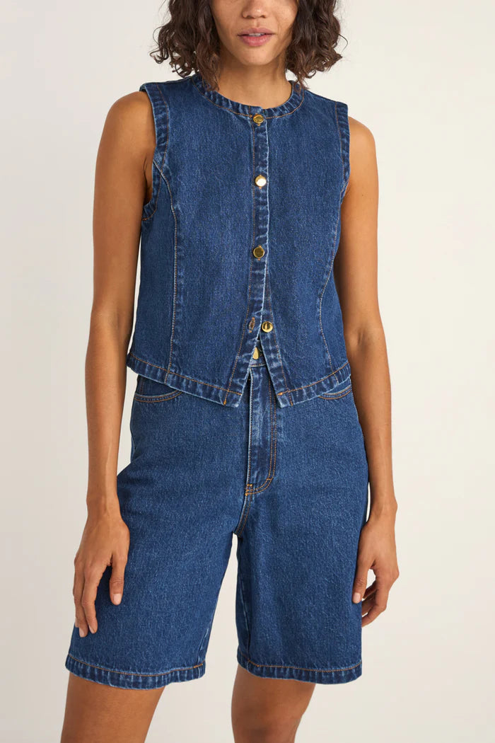 Rhythm Womens Gia Denim Vest