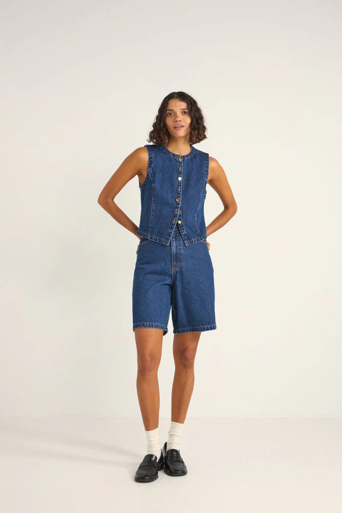 Rhythm Womens Gia Denim Vest