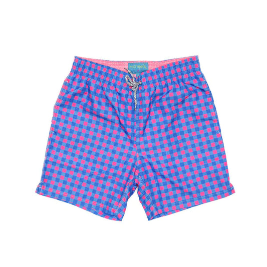 Michael's Boy's Gingham Swim Trunks