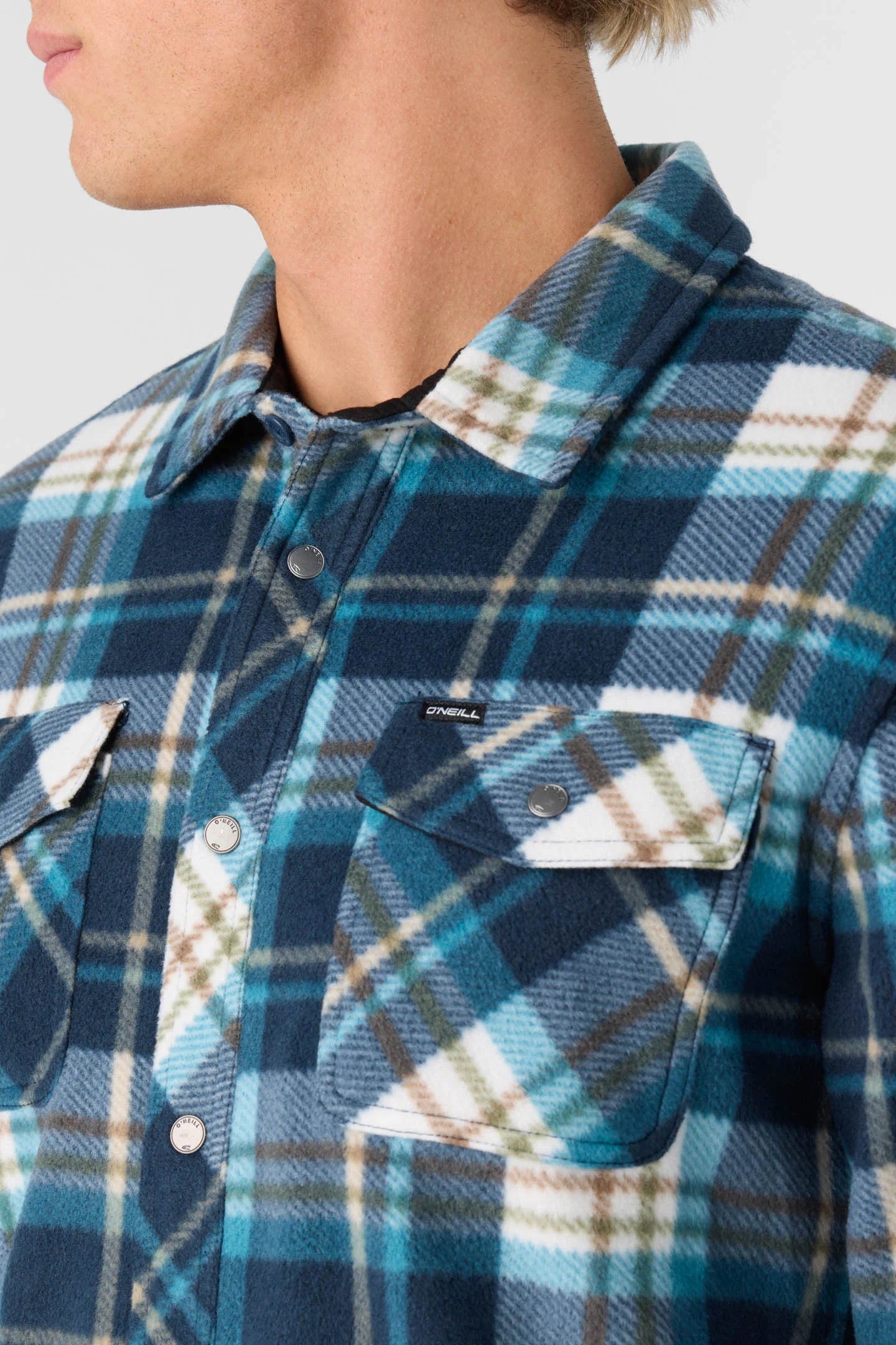 O'Neill Mens Glacier Plaid Superfleece Standard Fit Shirt
