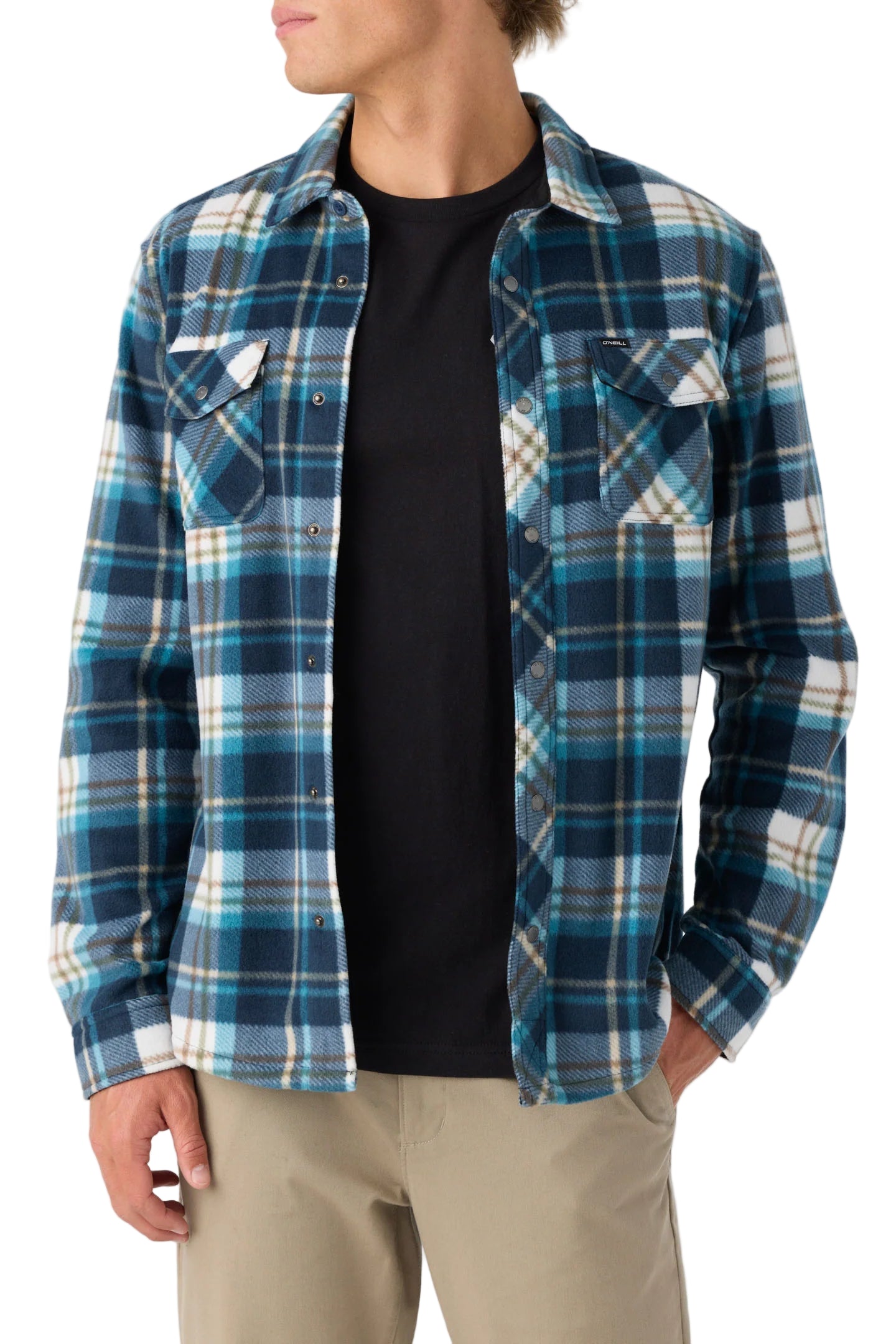 O'Neill Mens Glacier Plaid Superfleece Standard Fit Shirt
