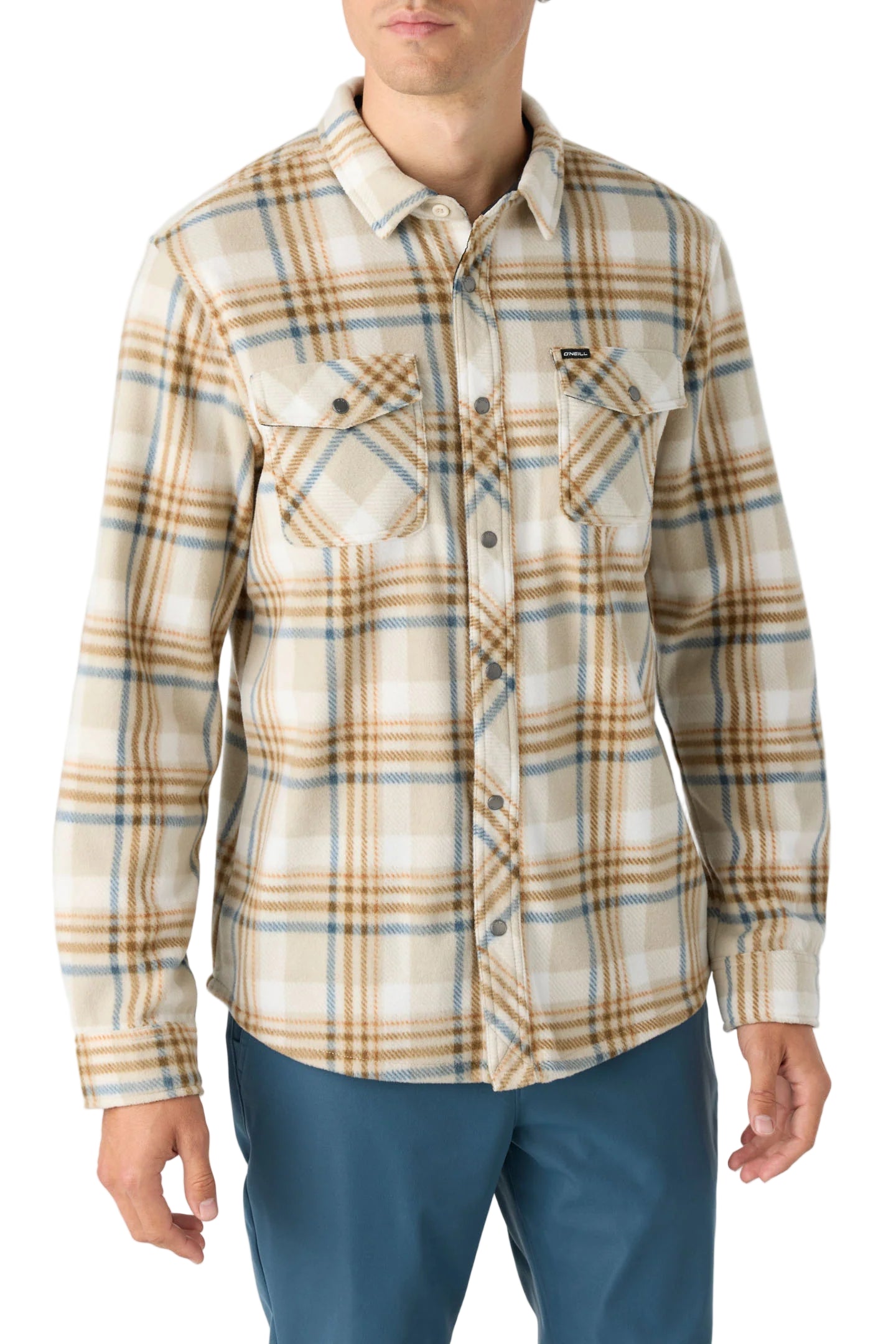 O'Neill Mens Glacier Plaid Superfleece Standard Fit Shirt