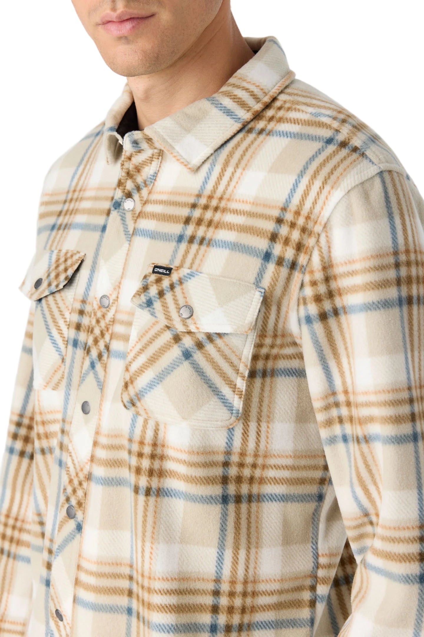 O'Neill Mens Glacier Plaid Superfleece Standard Fit Shirt