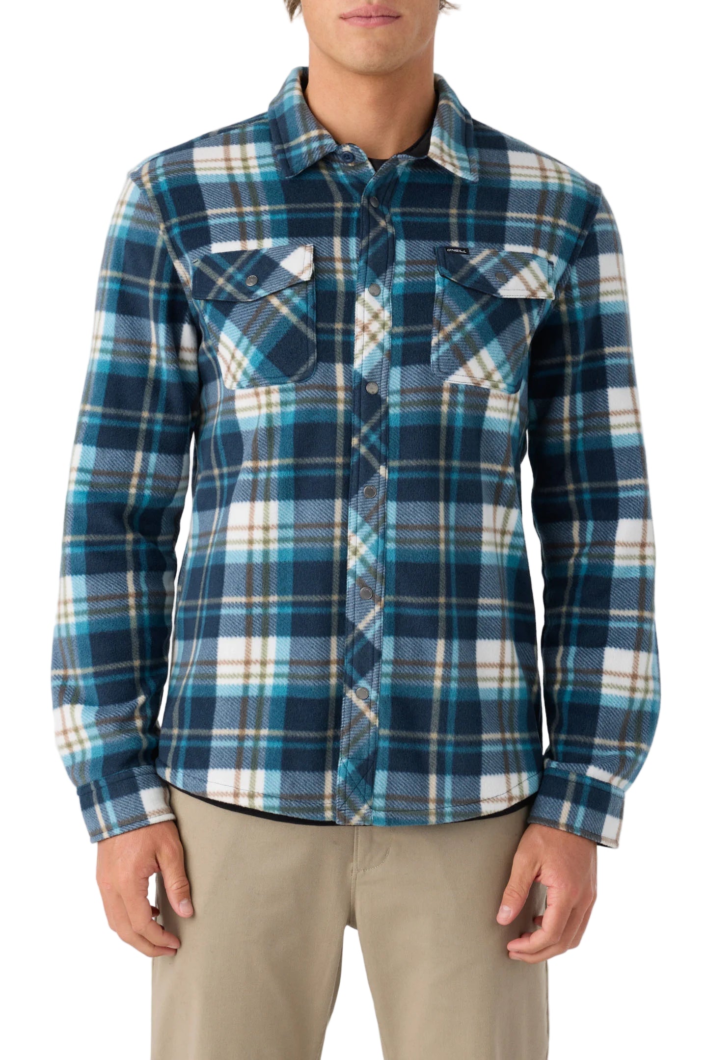 O'Neill Mens Glacier Plaid Superfleece Standard Fit Shirt