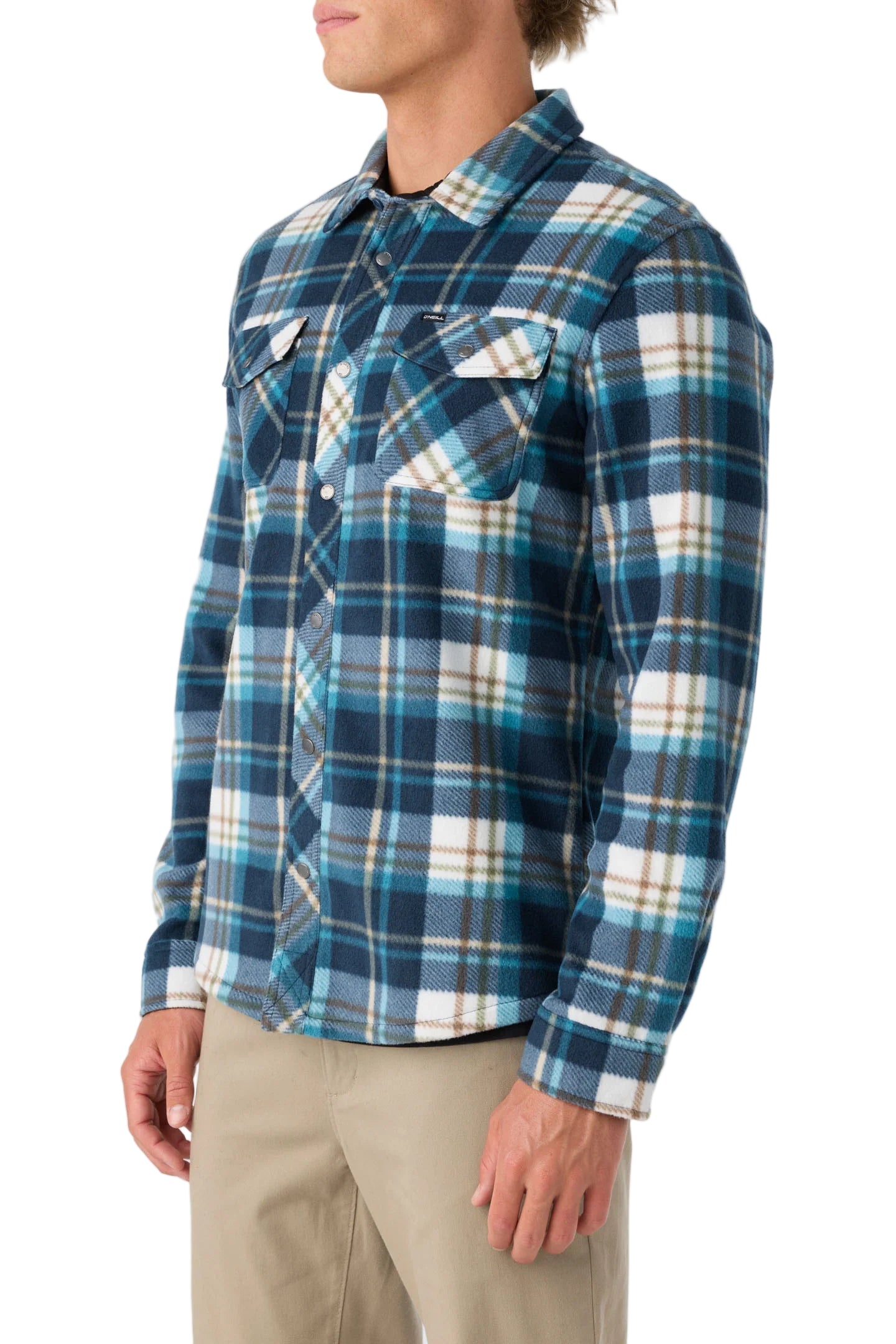 O'Neill Mens Glacier Plaid Superfleece Standard Fit Shirt