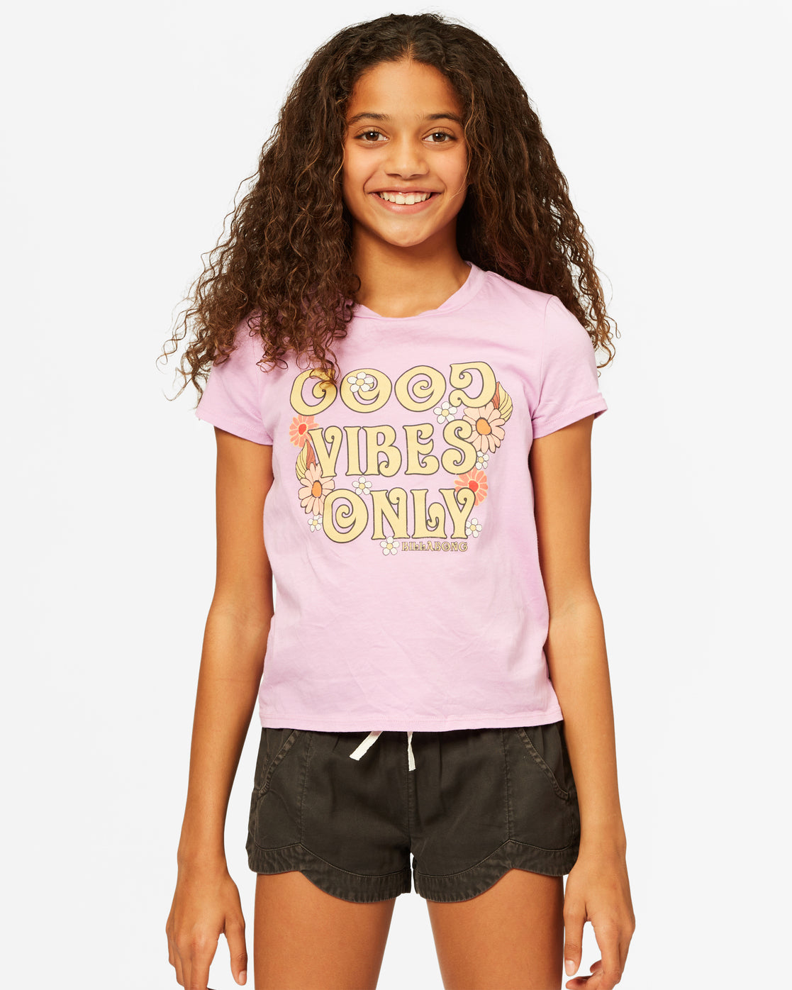 Billabong Girls Good Vibes Only Short Sleeve T-Shirt