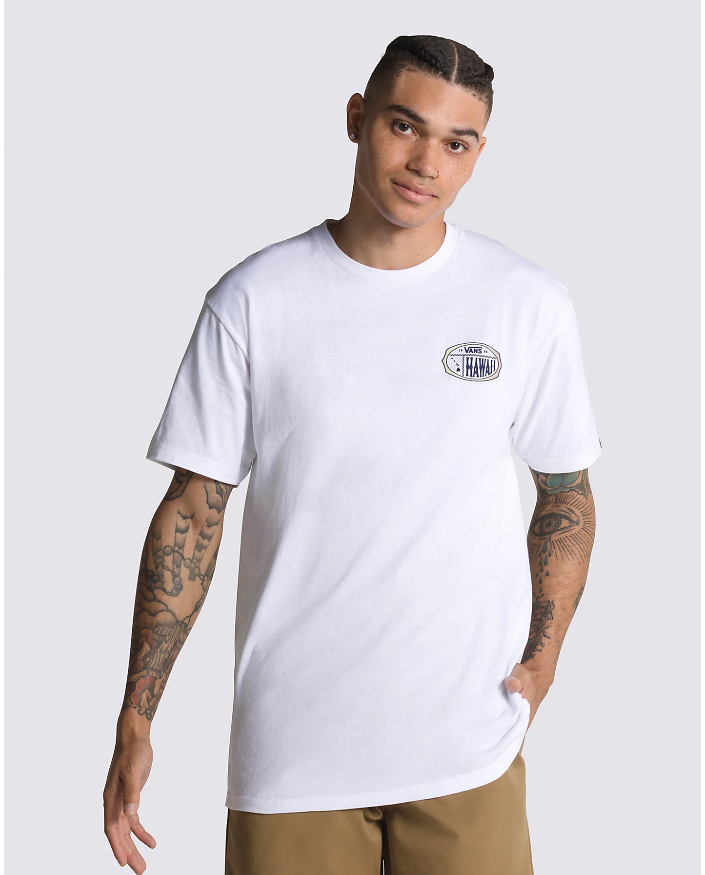 Vans Herren Hawaii Islands Logo Lock Up Kurzarm-T-Shirt