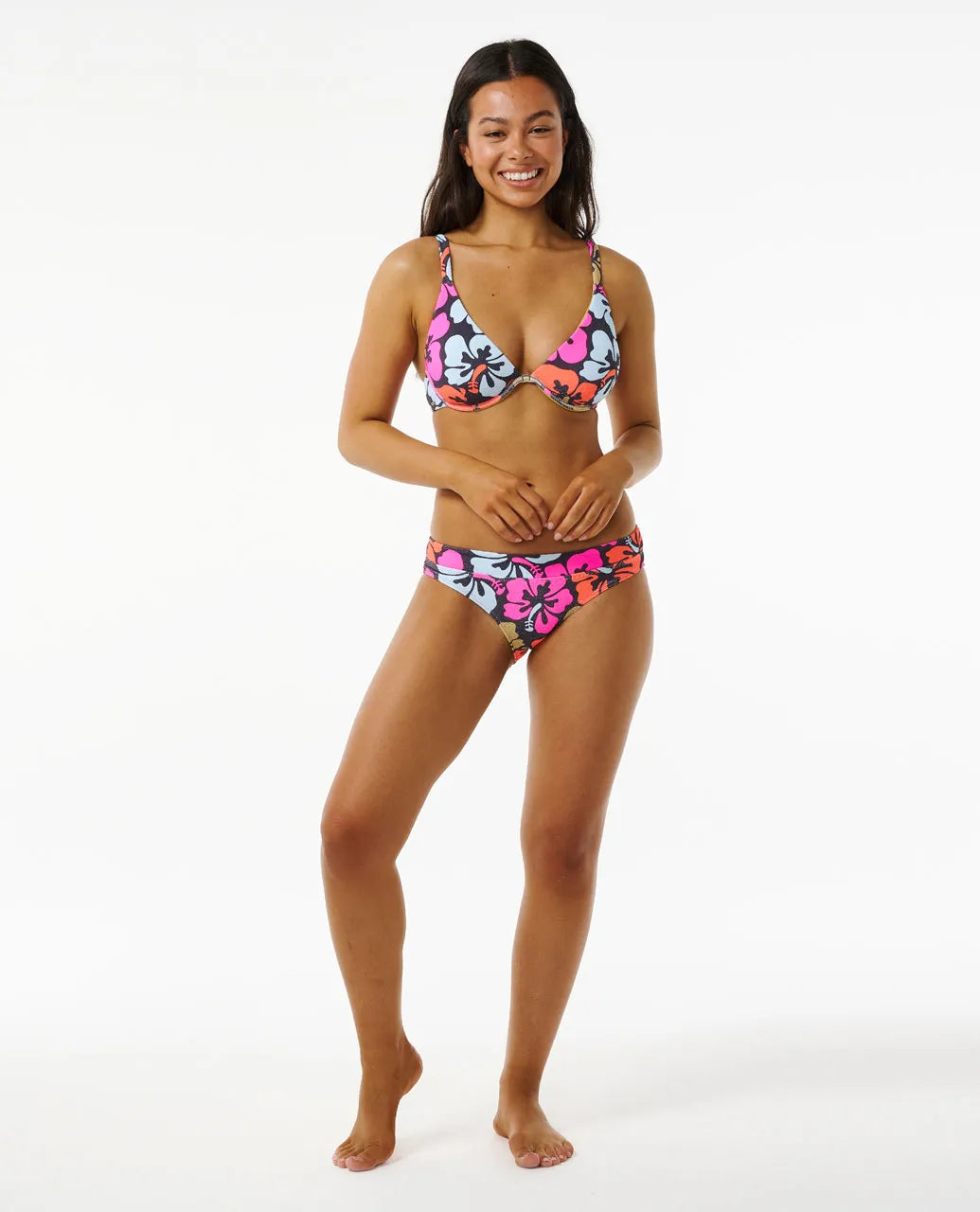 Haut de bikini court Rip Curl Hibiscus Heat pour femme