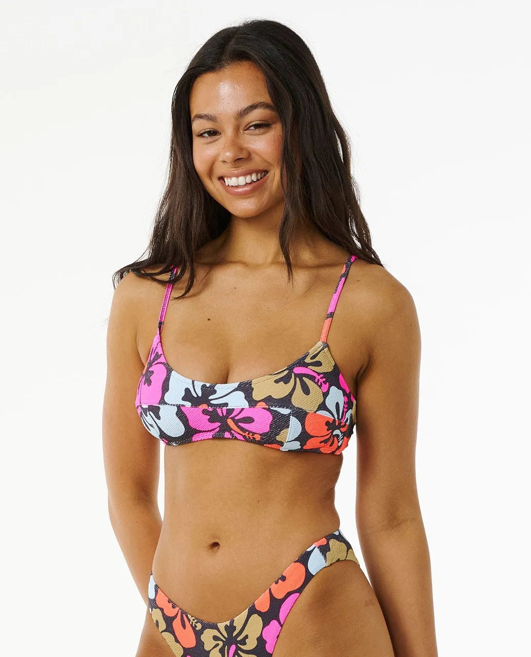 Haut de bikini court Rip Curl Hibiscus Heat pour femme