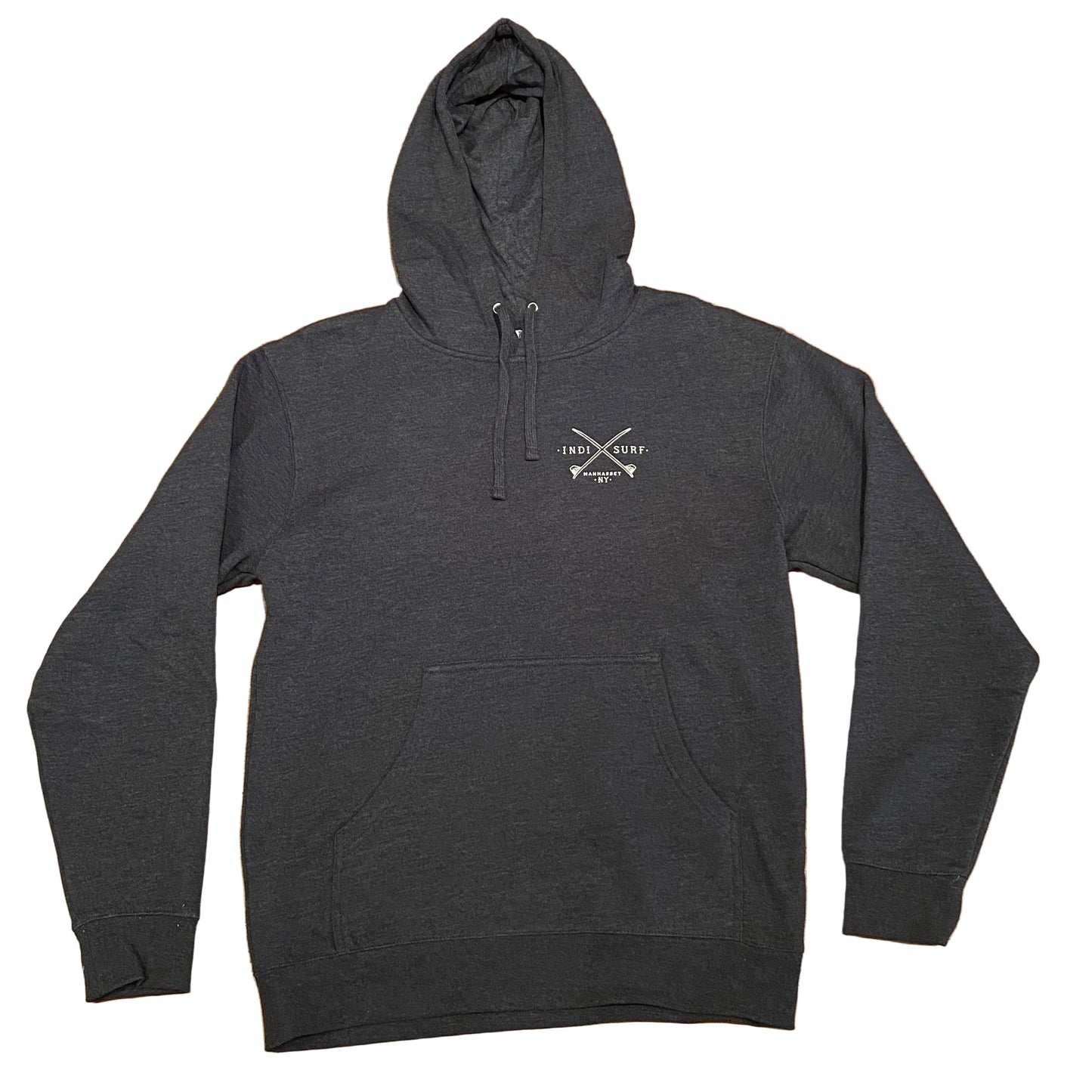 Indi Surf Men's Pull Over Hoodie Heather Blue/White Logo