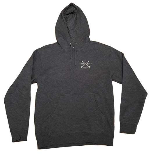 Indi Surf Men's Pull Over Hoodie Heather Blue/White Logo