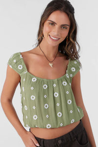 O'Neill Womens Hughes Embroidered Geo Top