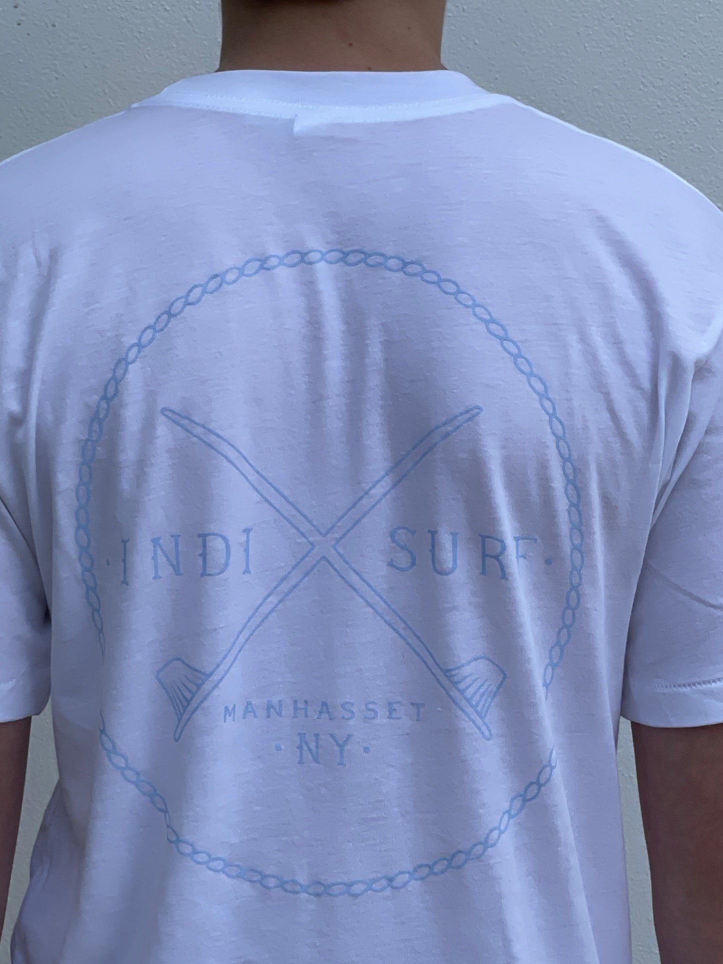 Indi Surf Herren T-Shirt, kurzärmelig, weiß