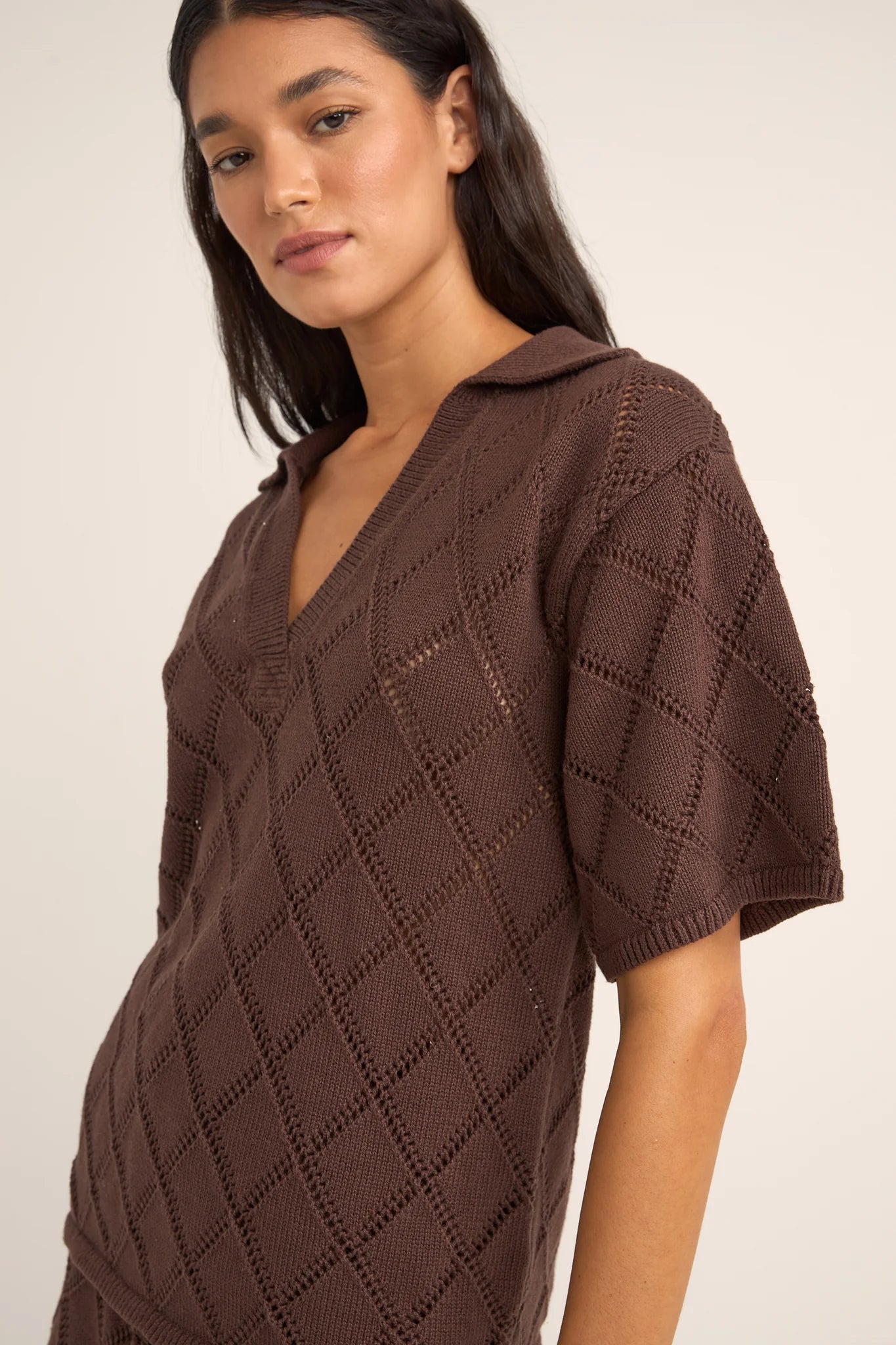 Rhythm Womens Islander Collared Knit Shirt