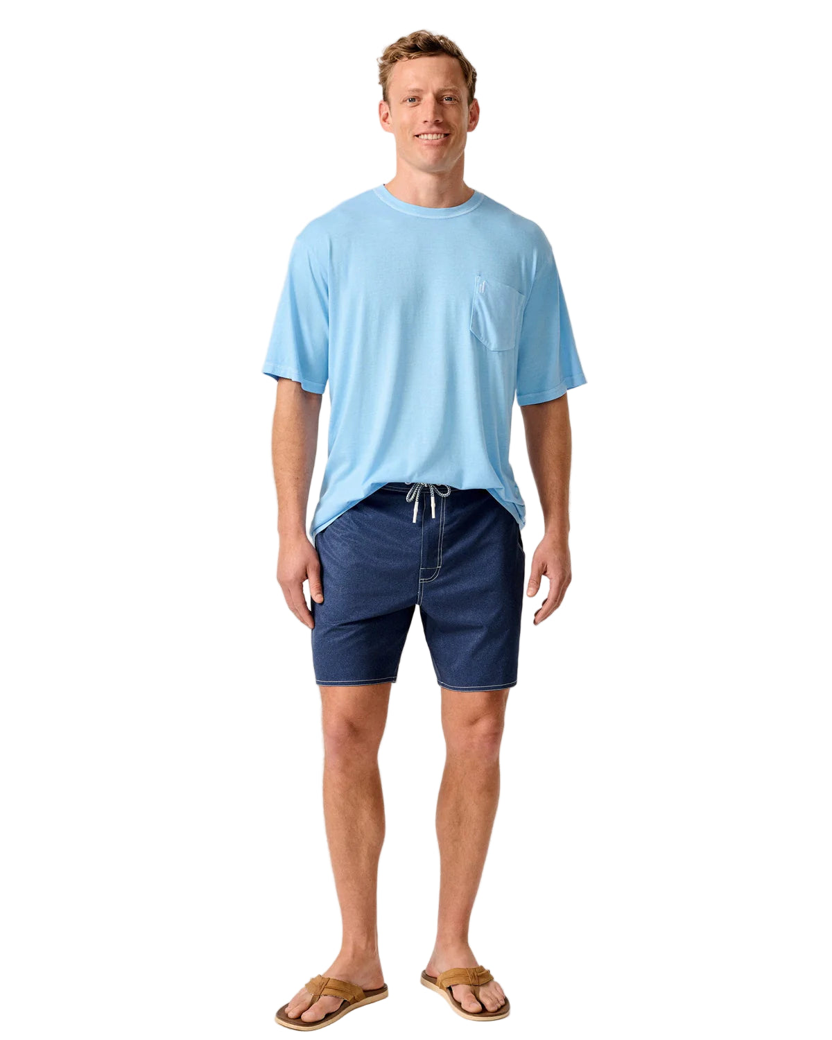 Johnnie-O Mens Ginn Half Elastic 7" Surf Shorts